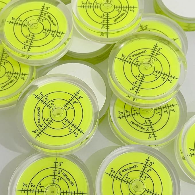 Bubble Spirit Level with Double Sided Adhesive Bottom, 40mm Circular Level Bubble Measuring Tools (40x10mm)