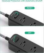 Mifaso Extension Cord, Surge Protector Power Strip, Long Extension Cord with 9 Outlets 3 USB Ports, Extension Cord with Multiple Outlets, USB Power Strip for Dorm Room Essentials, College (15FT,Black)