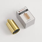 BRIGHTTIA E26 Light Bulb Socket with Cover & Cord Grip - Standard Screw-in Lamp Holder Socket Replacement for DIY Decorative Vintage Retro Industrial Edison Pendant Lighting - 2 Pack (Brushed Gold)