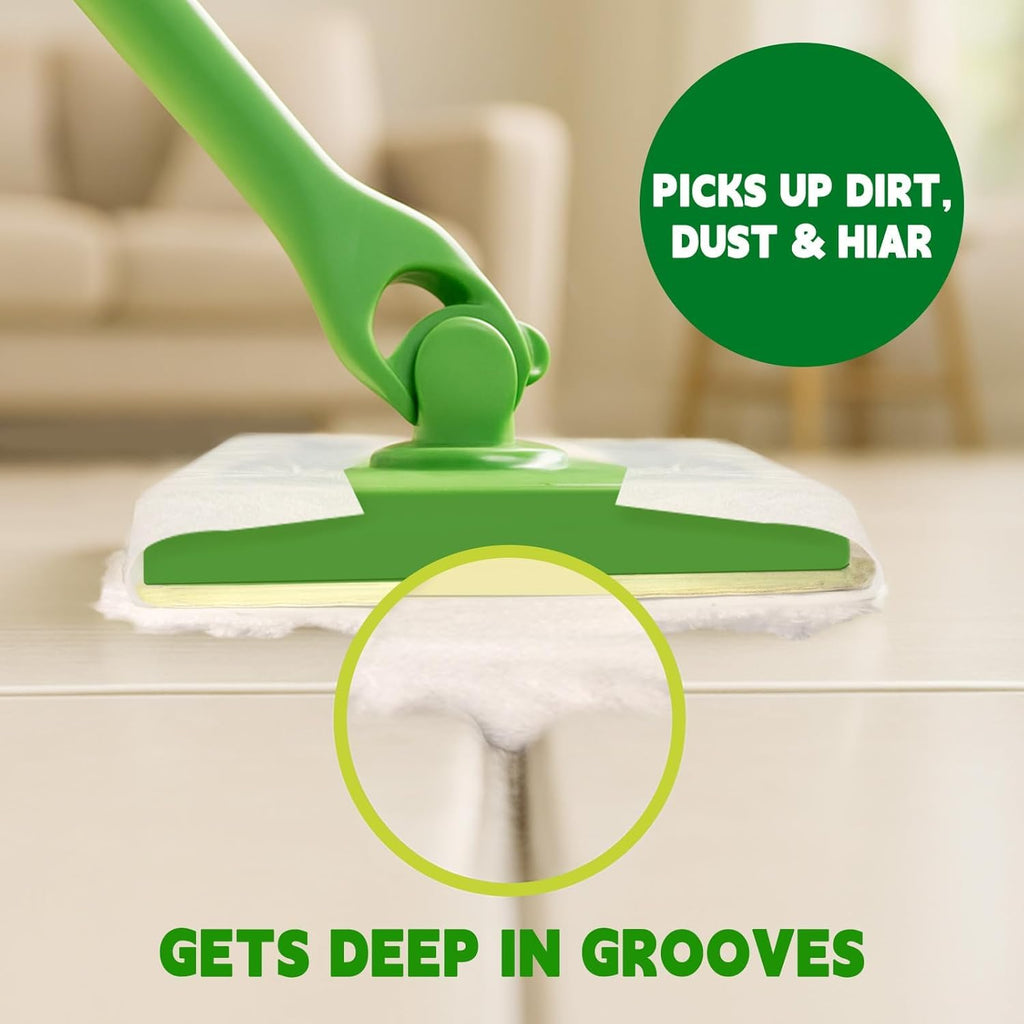 Dry Mop Refills Thickened and Feathery Pads 60 Count for Dirt, Pet Hair and Dust, Compatible with Swiffer Sweeper and ClicLak Regular Mop, Disposable Sweeping Cloths for Floor Mopping and Cleaning