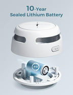 AEGISLINK Smoke Detector 10-Year Battery with Test/Silence Button, Fire Alarm with Photoelectric Sensor, Low Battery Warning, S500 (Independent, 10-Pack)