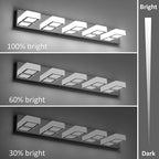 Ralbay Dimmable Chrome Bathroom Light Fixtures 5 Lights Modern LED Vanity Light Fixtures Acrylic Stainless Steel Chrome Bathroom Vanity Wall Lighting Over Mirror