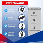 MOCA Black Heavy Duty Ratchet Tie Down Straps - 5200 Lbs Breaking Strength 1.6" x 8', Includes 4 Heavy Duty Ratchet Padded Handles & Coated Chromoly S Hooks & 4 Soft Loop Tie-Downs