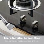 Gas Stove Cleaner Brush and Scraper for Cleaning Tool Kit Brass Brushes for Burners Range Top Oven Pan Small Plastic Scrappers for Dish Cooktop Non Scratch Counter Cutting Board Use