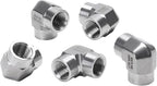 90 Degree Street Elbow - 1/2" NPT Female to 1/2" NPT Female Stainless Steel 304 Heavy Duty Forged Barstock Street Elbow Adapter Pipe Fitting (pack of 5)