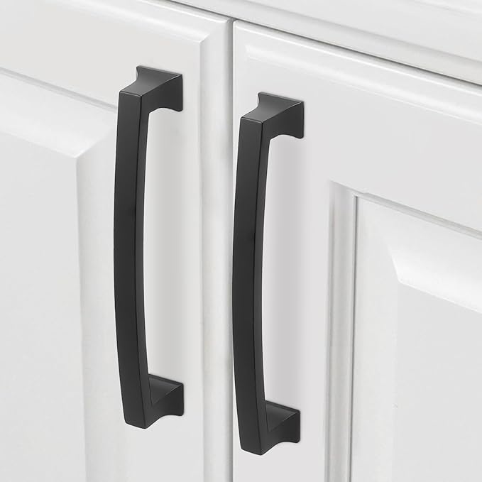 COTYKILEY 10 Pack 5 Inch(128mm) Matte Black Cabinet Handles Black Kitchen Cabinet Pulls Cabinet Door Handles Kitchen Cabinet Hardware Cupboard Drawer Pulls Dresser Handles
