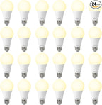 LED Light Bulbs Soft White 2700K, 100 Watt Equivalent LED Bulbs, A19 Standard Bulbs, 1500 LM, 15000 Hours, E26 Base, Non-Dimmable, 13W Warm White for Bedroom Living Room, 24 Pack