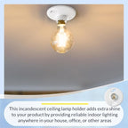 8 Pcs Medium Base E26 Lamp Holder Ceiling Light Sockets White Bulb Socket Incandescent Fluorescent CFL Lamp Holder 660w 250v (Phenolic Resin)