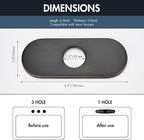 6 Inch Faucet Deck Plate for Bathroom Sink - Universal Fit for 1 Hole or 3 Hole 4 Inch Centerset Basins - Escutcheon Faucet Plate - Stainless Steel Faucet Hole Cover(Oil Rubbed Bronze)