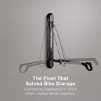 Steadyrack Bike Rack for Road Bikes - The Original Wall Mounted Vertical Bike Storage - Fits Narrow Tires - Space Saving Pivot Design - Heavy-Duty Steel Rack for Indoor Garage, Apartment or Home Use
