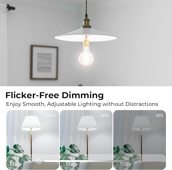 Dimmable E26 LED Bulb 6W, 60 watt Equivalent, A19 Clear Glass LED Light Bulb 5000K Daylight, Vintage LED Edison Bulbs for Ceiling Fan, 90+CRI, 600LM, 6 Pack