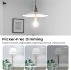 Dimmable E26 LED Bulb 6W, 60 watt Equivalent, A19 Clear Glass LED Light Bulb 5000K Daylight, Vintage LED Edison Bulbs for Ceiling Fan, 90+CRI, 600LM, 6 Pack