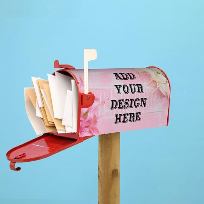 Personalized Mailbox Covers Custom Picture/Photo/Text Magnetic Standard Size Mailbox Wraps Post Letter Box Cover for Garden Yard Outdoor Decorations-4