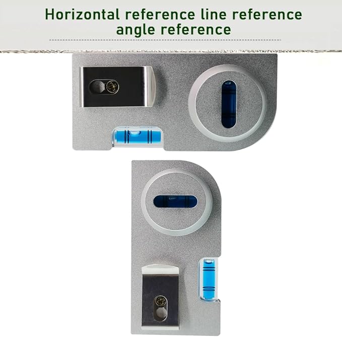 High precision solid aluminum alloy small level ruler for tilt angle measurement, portable mini adjustable horizontal bubble magnetic (100 * 48.5 * 14mm)