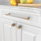 Amerdeco 10 Pack Champagne Bronze and Brushed Nickel Knurled Cabinet Pulls 7.5 Inch Hole Center to Hole Center Kitchen Cabinet Handles for Drawer Dresser, Cupboard and Wardrobe ZH0040