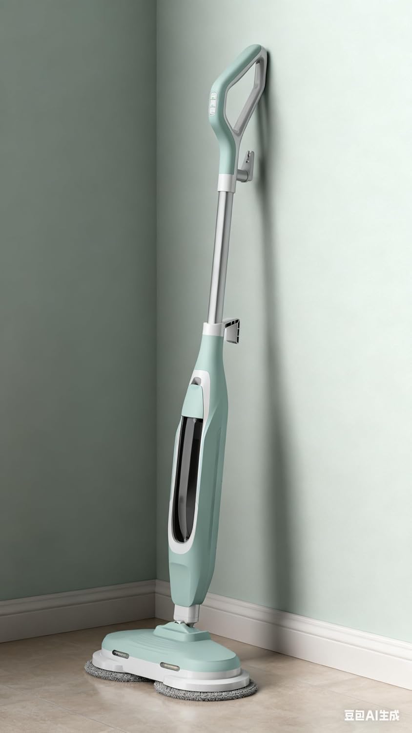 Steam & Scrub Steam Mop, All-in-One Scrubbing and Sanitizing Hard Floor Cleaner, LED Headlights, 4 Dirt Grip Soft Scrub Pads Included, L Water Tank, Swivel Steering, Light green