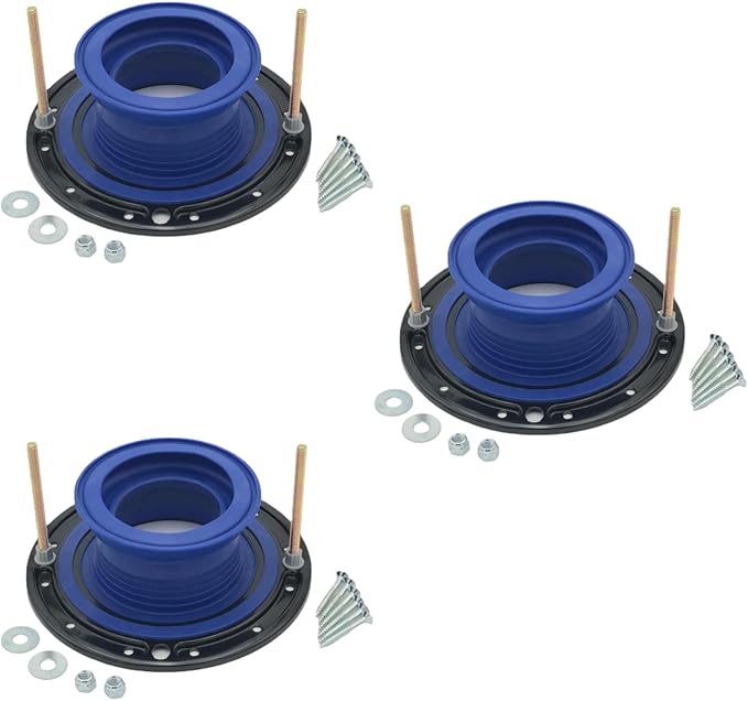 One N Done Toilet Flange Repair Kit - Toilet Kit For Low or Broken Toilet Flange. Toilet Wax Ring Replacement Kit W/Toilet Flange Extender Kit. No Wax Ring For Toilet Bowl Or Toilet Seal Required 3X