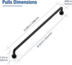 JOY DECOR Cabinet Pulls – 8-3/4 Inch Hole Center, Matte Black, 5 Pack, Zinc Alloy Cabinet Handles for Drawers & Cupboard – Vintage Style Hardware for Kitchen, Bathroom, Dresser, Furniture Makeover