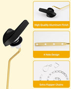 2 Pack Universal Black Toilet Handle Replacement Kit, Side/Angle Mount Toilet Flush Handle Compatible with Kohler K-GP30324-CP/TOTO/American Standard, Stainless Steel Flapper Chain
