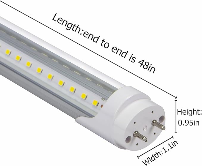 T8 LED Tube Lights 4ft,f40t12 Fluorescent Bulb Replacement,36W 3600lm,Daylight White 5000K,G13 4ft LED Bulbs,T12 Fluorescent Light Bulbs 48inch,Dual-Ended Power,Ballast Bypass,Pack of 10