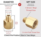Brass Pipe Fitting, Adapter, 1/8 Inch NPT Male Pipe x 1/4 Inch NPT Female Pipe, Pack of 5