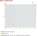 Mytee Products 8' x 10' White Canvas Tarp 12oz - Water Resistant & Breathable - Heavy Duty Tarps - Multipurpose Tarpaulin Cover for Camping Tent