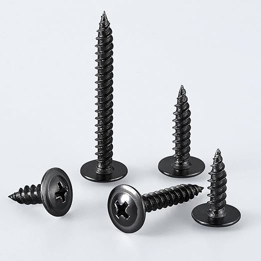 (60 pcs) Wensilon #10×3" Black Phillips Truss Head Wood Screws Quick Metal Self Tapping