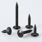 (200 pcs) Wensilon #10×1" Black Phillips Truss Head Wood Screws Quick Metal Self Tapping