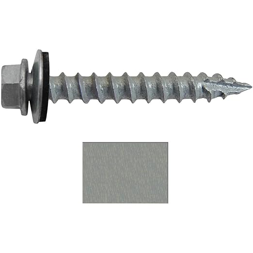 #14 Metal Roofing Screws: (250) Screws x 1-1/2" Galvanized Hex Head Sheet Metal Roof Screw. Self Starting Metal to Wood Sheet Metal Screws with EPDM Washer. for Corrugated Roofing