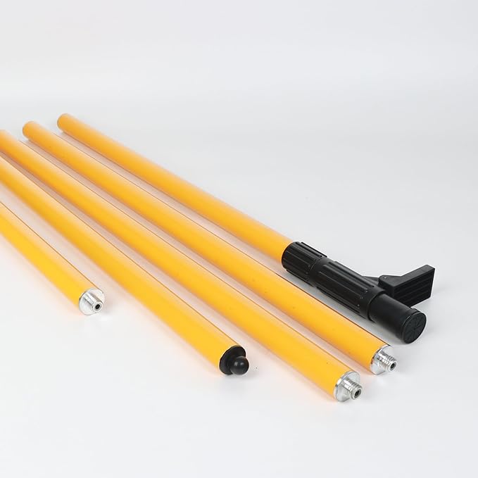 13.8 Ft/4.2 M Laser Level Pole, Multi functional fine-tuning gimbal, 1/4adapter, 5/8 "-11 nut for rotary and linear lasers