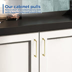 JOY DECOR Cabinet Pulls – 6-1/4 Inch Hole Center, Polished Brass, 2 Pack, Zinc Alloy Cabinet Handles for Drawers & Cupboard – Vintage Style Hardware for Kitchen, Bathroom, Dresser, Furniture Makeover