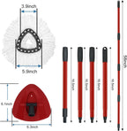 Mop Replace Heads Mop Handle and Mop Base Replacement for O Cedar EasyWring 1-Tank Spin Mop System, 2 Microfiber Mop Head Refills, 4-Section Iron Mop Handle 30-58in and 1 Mop Head Cover Set(No Bucket)