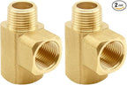 3/8 Inch Brass Tee Pipe Fitting 3/8" NPT Female x 3/8" NPT Female x 3/8" NPT Male for Water/Oil/Gas (Pack of 2)