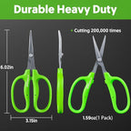 Garden Scissors, 6in Pruning Shears Snips Non-stick Coated Sharp Steel Blades - Gardening Tools Garden Shears for Plants Herb Flowers in Grow Tent and Hydroponics, Curved Blade