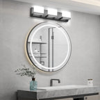 Tipace 3 Lights Black Dimmable LED Vanity Light for Bathroom Up and Down Black Modern Bathroom Wall Light Fixtures Over Mirror(White Light 6000K)