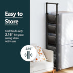 WOA WOA 5 Step Ladder, Foldable Ladder with Wide Pedals and Handle, Sturdy Ladders for Home and Kitchen with Anti-Slip Feet, Supports up to 330 lbs - Black