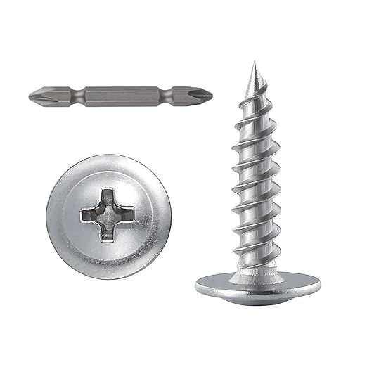 (300 pcs)#8×3/4" Phillips Truss Head Wood Screws Stainless Steel 410 Quick Metal Self Tapping