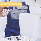 4PCS Universal Toilet Seat Bolts Kit, Heavy Duty Toilet Tank Bolts Replacement, Waterproof Stainless Steel Toilet Seat Screws and Rubber Washers Gaskets with Extra Long Nut