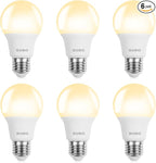 BUBO A19 LED Light Bulbs, 60 Watt Equivalent LED Bulbs, Soft White 2700K, 800 Lumens, E26 Standard Base, Non-Dimmable, 8W Soft White LED Bulbs for Bedroom Living Room Home Office, 6 Pack