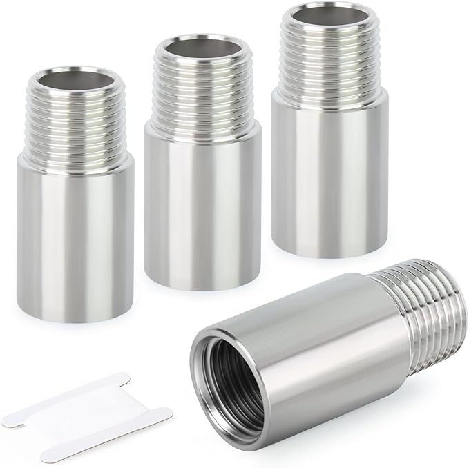 TAISHER 4PCS Stainless Steel Pipe Fittings, 1/4" NPT Male x 1/4" NPT Female Threaded, 2" Length Nipple Cast Pipe
