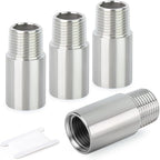 TAISHER 4PCS Stainless Steel Pipe Fittings, 1/4" NPT Male x 1/4" NPT Female Threaded, 2" Length Nipple Cast Pipe