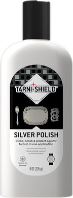 Tarni-Sheild Silver Polish - Clean, Polish, and Protect Against Tarnish - 8 Ounces – Safely Cleans Silver, Copper, Brass, and Other Metals in Just One Application