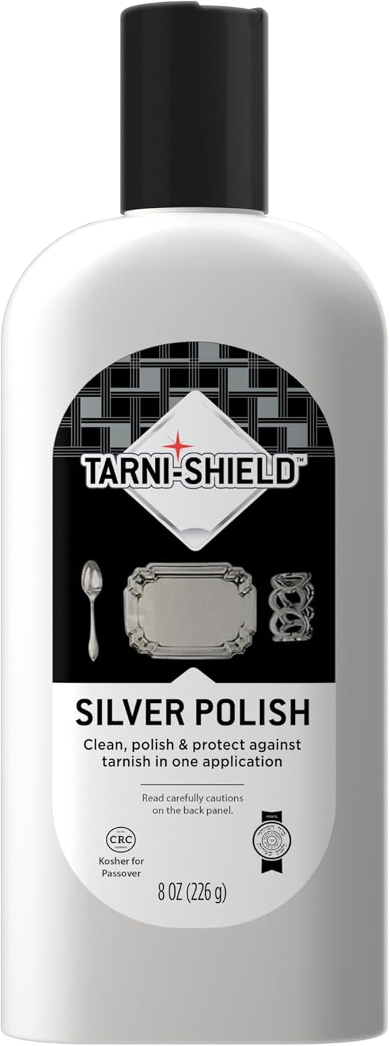 Tarni-Sheild Silver Polish - Clean, Polish, and Protect Against Tarnish - 8 Ounces – Safely Cleans Silver, Copper, Brass, and Other Metals in Just One Application