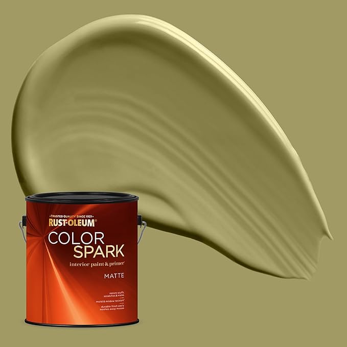Rust-Oleum Color Spark Interior Paint and Primer in One, Matte, Wasabi Root, 1 Gallon