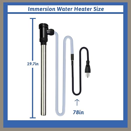 3500W 240V Immersion Water Heater Portable Electric Pool And Hot Tub Submersible Water Heater with Wifi Timer And Auto Shut for Bathtub, Spa, swimming pool, above ground pool And baptism pool
