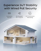 eufy PoE NVR Security System E40, 24/7 Recording,Up to 16CH, 2TB HDD, 4 4K Bullet Cams, Wired Outdoor Cam, 4K UHD, 122° FOV, Color Night Vision, AI Detection, Red and Blue Strobe