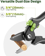 Pruning Shears for Gardening - 8.5" SK5 Garden Shears Cuts 10000+ Times Staying Sharp - Garden Scissors with One-handed Unlocking & Adjustable Handle- Garden Clippers Gardening Tools for Men Women