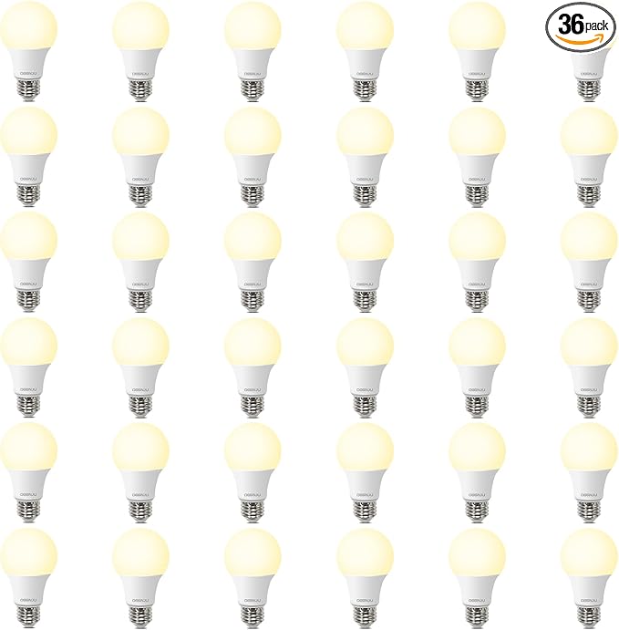 36 Pack LED Bulbs, A19 60W Equivalent, 800 Lumens, 2700K Soft White, 8W Non-Dimmable Light Bulbs for Home & Office, 15000hours