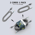 2 Pack 6 ft 14/3C SJTW Appliance and Power Tool Cord, 14 Gauge 3 Prong Heavy Duty Replacement Power Supply Cord Cable, 110V 115V 120V AC Pigtail, 15A, 1875w