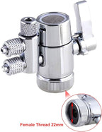 Faucet Diverter Valve with Aerator M22 Female Thread,Faucet Adapter for 3/8" RO Tubing,Faucet Connector for Water Diversion for Countertop water Filter (Fits Two Way 3/8" OD Tubing)